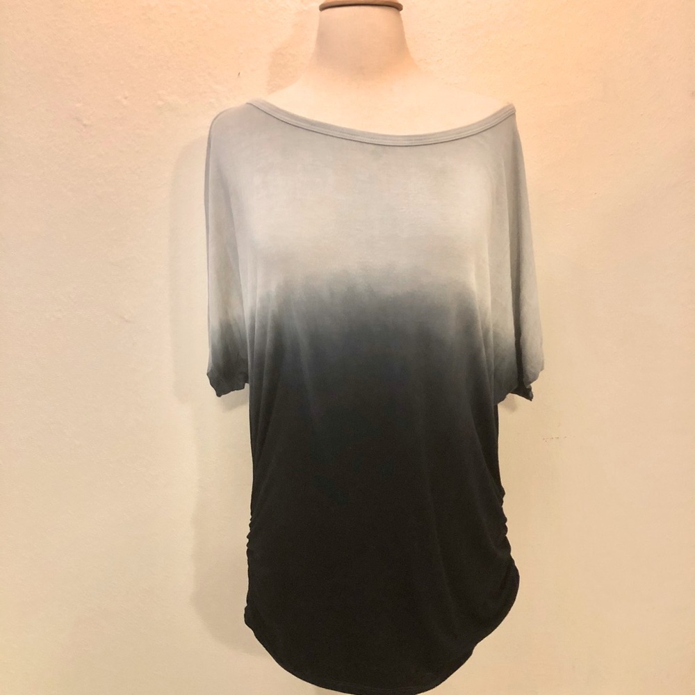 Lock & Love Black/Gray Ombré Pullover Top